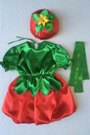 Детский карнавальный костюм " Помидор "
 Костюм состоит из: головной убор, плать. . фото 5