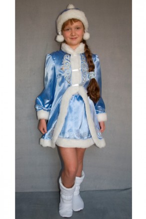 Детский карнавальный костюм для девочки «СНЕГУРОЧКА»
Основная ткань: атлас;
Отде. . фото 3