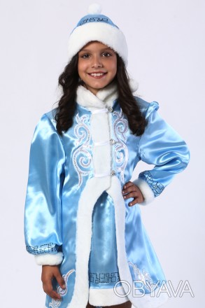 Детский карнавальный костюм для девочки «СНЕГУРОЧКА»
Основная ткань: атлас;
Отде. . фото 1