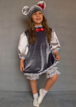 Детский карнавальный костюм для девочки «МЫШКА»
Основная ткань: велюр
Отделочная. . фото 2
