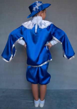 Дитячий карнавальний костюм для хлопчика «МУШКЕТОР».
Основна тканина: атлас.
Зам. . фото 4