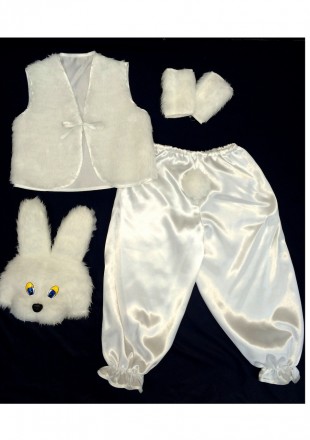 Детский карнавальный костюм «ЗАЙЧИК» белый
Основная ткань: атлас;
Отделочная тка. . фото 4