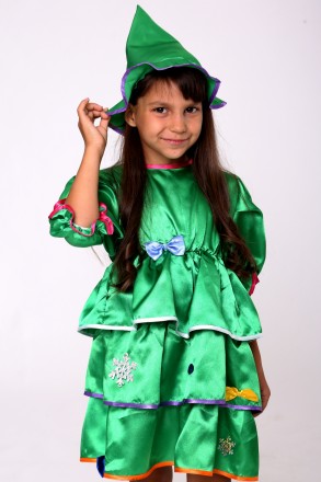 Детский карнавальный костюм для девочки «ЁЛОЧКА».
Основная ткань: а. . фото 2