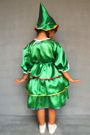 Дитячий карнавальний костюм для дівчинки «ЯЛИНКА».
Основна тканина: атлас.
Замір. . фото 4