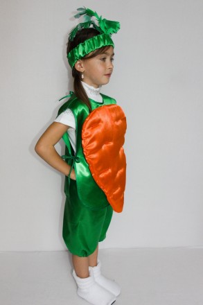 Детский карнавальный костюм «МОРКОВЬ».
Основная ткань: атлас;
Наполнитель: синте. . фото 3