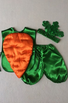 Дитячий карнавальний костюм «МОРКВА».
Основна тканина: атлас;
Наповнювач: синтеп. . фото 5