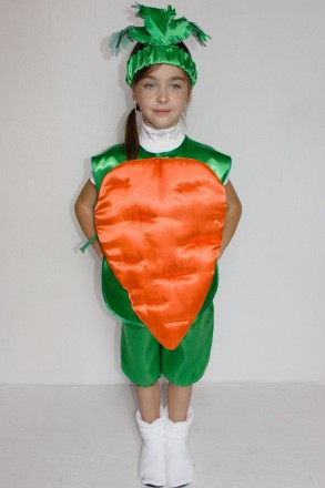Детский карнавальный костюм «МОРКОВЬ».
Основная ткань: атлас;
Наполнитель: синте. . фото 2