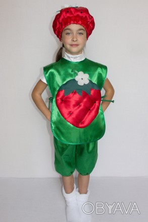 Детский карнавальный костюм «КЛУБНИКА».
Основная ткань: атлас;
Наполнитель: синт. . фото 1