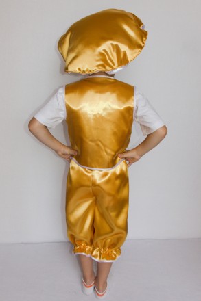 Детский карнавальный костюм для мальчика «ГРИБ ЛИСИЧКА».
Основная ткань: атлас;
. . фото 4