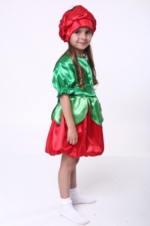 Детский карнавальный костюм для девочки «КЛУБНИКА».
Основная ткань: атлас;
Напол. . фото 3