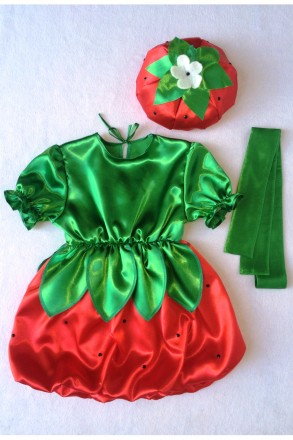 Детский карнавальный костюм для девочки «КЛУБНИКА».
Основная ткань: атлас;
Напол. . фото 5