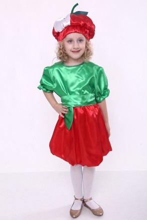 Дитячий карнавальний костюм для дівчинки «ЯБЛУКО».
Основна тканина: атлас;
Напов. . фото 2