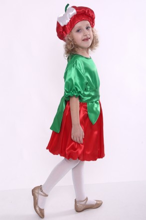 Дитячий карнавальний костюм для дівчинки «ЯБЛУКО».
Основна тканина: атлас;
Напов. . фото 4