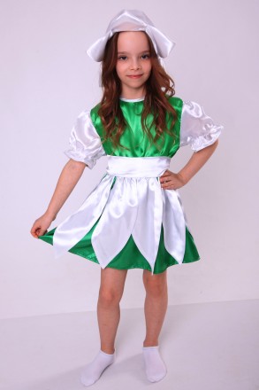 Дитячий карнавальний костюм для дівчинки «ПРОЛІСОК».
Основна тканина: атлас;
Нап. . фото 3