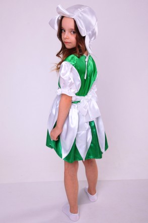 Детский карнавальный костюм для девочки «ПОДСНЕЖНИК».
Основная ткань: атлас;
Нап. . фото 5