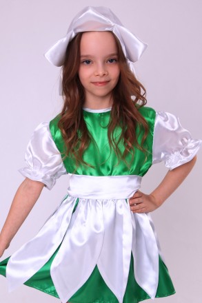 Дитячий карнавальний костюм для дівчинки «ПРОЛІСОК».
Основна тканина: атлас;
Нап. . фото 2