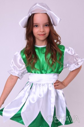 Детский карнавальный костюм для девочки «ПОДСНЕЖНИК».
Основная ткань: атлас;
Нап. . фото 1