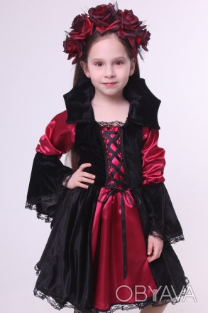 Детский карнавальный костюм для девочки «ВАМПИРША».
Основная ткань: велюр;
Отдел. . фото 1