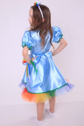 Дитячий карнавальний костюм для дівчинки «ВЕСЕЛКА».
Основна тканина: атлас;
Обро. . фото 5