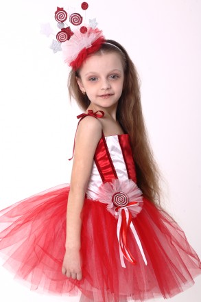 Дитячий карнавальний костюм для дівчинки «КОНФЕТА».
Основна тканина: атлас;
Оздо. . фото 2
