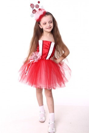 Дитячий карнавальний костюм для дівчинки «КОНФЕТА».
Основна тканина: атлас;
Оздо. . фото 3