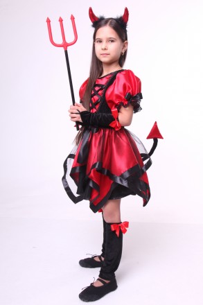 Дитячий карнавальний костюм для дівчинки «ЧЕРЕСНИЙ».
Основна тканина: атлас;
Озд. . фото 4