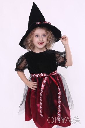 Детский карнавальный костюм для девочки «ВЕДЬМОЧКА».
Основная ткань: велюр;
Отде. . фото 1