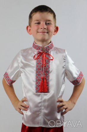 Детская рубашка для мальчика "ВЫШИВАНКА"
Основная ткань: атлас.
Замеры:
Длина ру. . фото 1