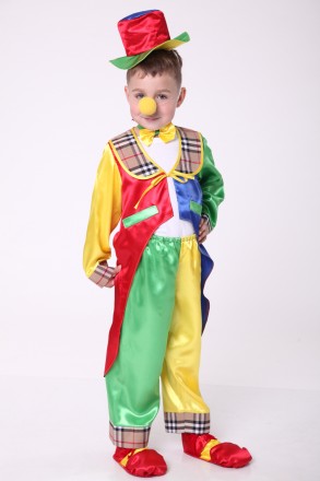 Дитячий карнавальний костюм для хлопчика "КЛОУН".
Основна тканина: атлас;
Обробн. . фото 2