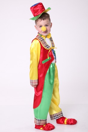 Дитячий карнавальний костюм для хлопчика "КЛОУН".
Основна тканина: атлас;
Обробн. . фото 3