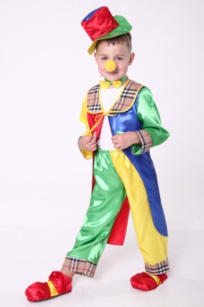 Дитячий карнавальний костюм для хлопчика "КЛОУН".
Основна тканина: атлас;
Обробн. . фото 4