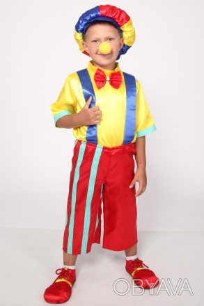 Дитячий карнавальний костюм для хлопчика "КЛОУН".
Основна тканина: атлас;
Оздобл. . фото 1