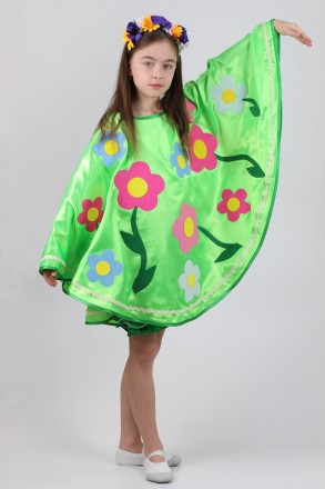 Детский карнавальный костюм для девочки «ВЕСНА-ЛЕТО».
Основная ткань: атлас;
Отд. . фото 2
