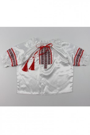 Дитяча блуза для дівчинки «ВЫШИВАНКА».
Основна тканина: атлас.
Заміри:
Довжина б. . фото 5