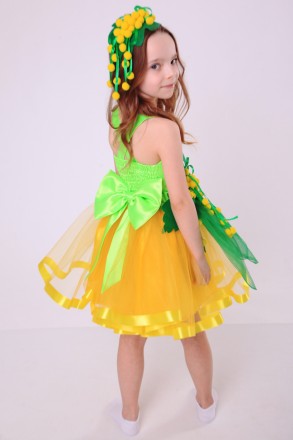 Дитячий карнавальний костюм для дівчинки «МІМОЗА».
Основна тканина: атлас;
Оброб. . фото 4