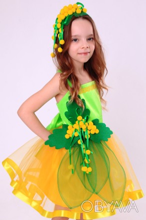 Дитячий карнавальний костюм для дівчинки «МІМОЗА».
Основна тканина: атлас;
Оброб. . фото 1