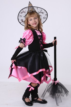 Детский карнавальный костюм для девочки «ВЕДЬМОЧКА».
Основная ткань: атлас;
Отде. . фото 3