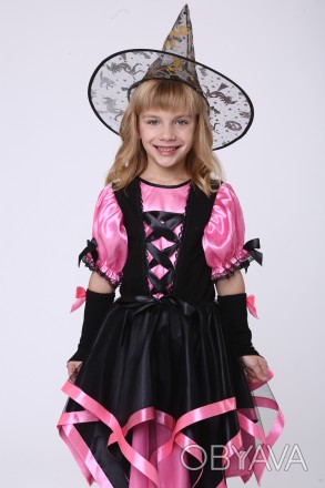 Дитячий карнавальний костюм для дівчинки «ВІДЬМОЧКА».
Основна тканина: атлас;
Об. . фото 1