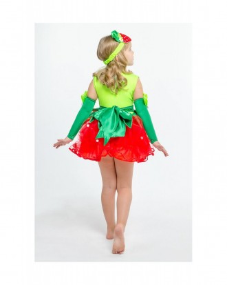 Детский карнавальный костюм КЛУБНИКА - ЗЕМЛЯНИКА для девочки. Верх платья изгото. . фото 3