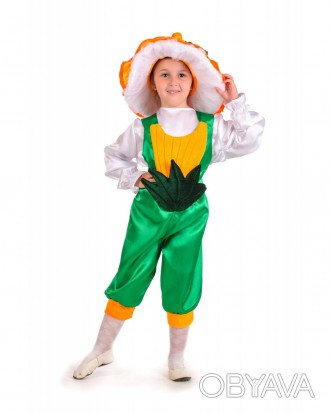 Дитячий карнавальний костюм ГРІБ ЛІСІЧКА.
У комплекті: головний убір, сорочка, к. . фото 1
