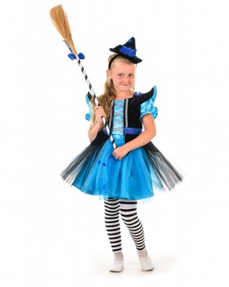 Детский карнавальный костюм Ведьмочка.
В комплекте: головной убор - шляпа, плать. . фото 4