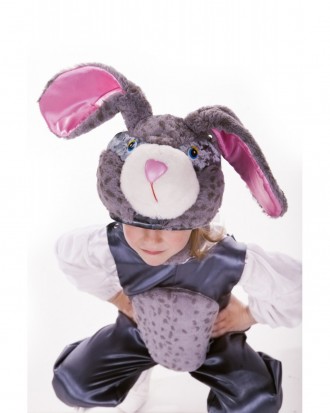 Детский карнавальный костюм "Зайка" серый
Карнавальный костюм Заяц серый. В комп. . фото 3