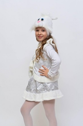 Детский карнавальный костюм "Зайка" белый
Карнавальный костюм "Зайка". В комплек. . фото 3