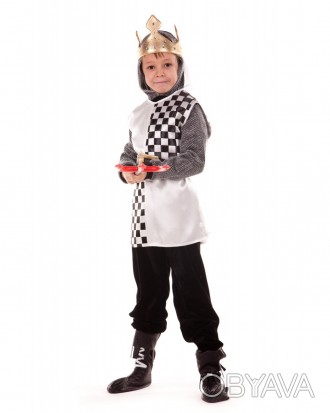 Детский карнавальный костюм Рыцарь шахматный.
В комплекте: головной убор - корон. . фото 1