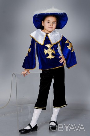 Дитячий карнавальний костюм "Мушкетер" у синьому кольорі
Дитячий карнавальний ко. . фото 1