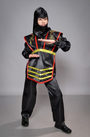 Детский маскарадный костюм "Ниндзя" 
Детский карнавальный костюм Ниндзя. В компл. . фото 3