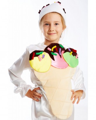Детский карнавальный костюм Мороженое.
В комплекте: головной убор, рубашка, штан. . фото 3