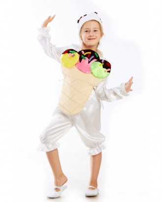 Детский карнавальный костюм Мороженое.
В комплекте: головной убор, рубашка, штан. . фото 2