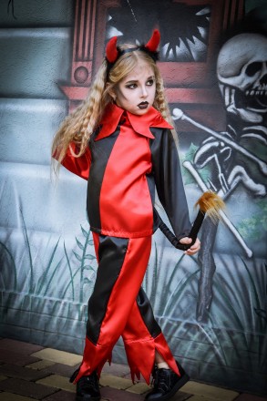 Детский маскарадный костюм "Вампир" (Чертик)
Детский карнавальный костюм чёртика. . фото 4