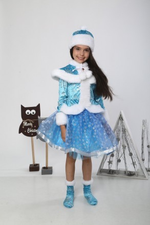 Новогодний детский костюм "Снегурочка люкс"
В комплект входят: шубка, юбка, шапк. . фото 8